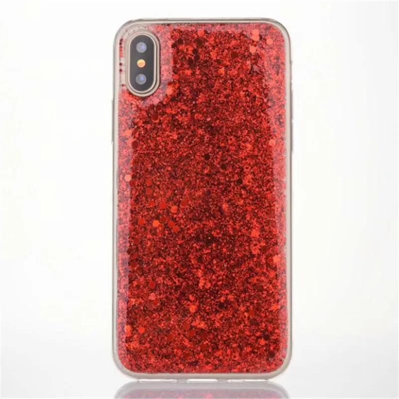 Красный Роскошный индивидуальный блестящий чехол для iphone 6, 6 S, 7, 8 Plus, 11, iphone X, XS, MAX, XR, мягкий силиконовый блестящий чехол - Цвет: Красный