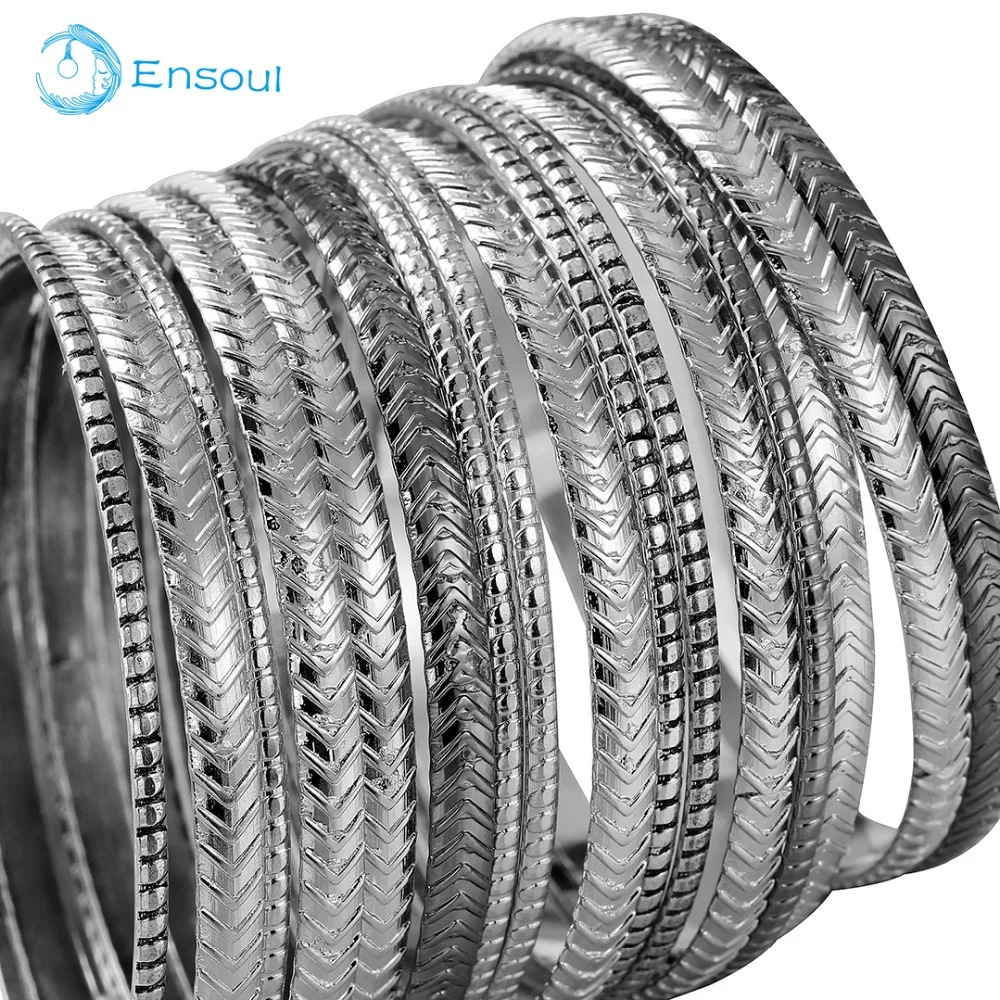 Ensoul новинка 2019 стильный комплект Металлических Браслетов в полоску со стрелками