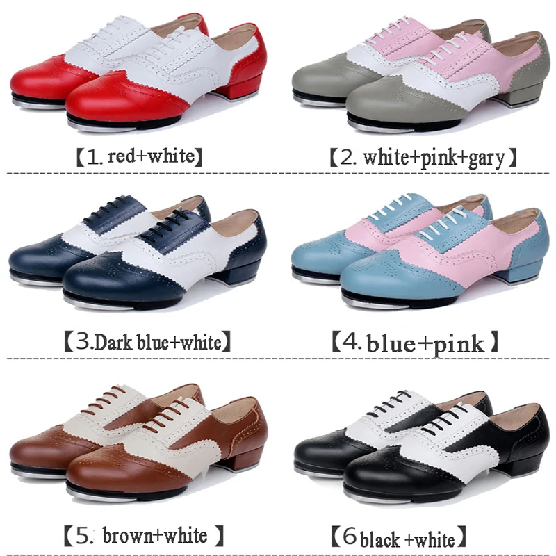 100% Genuine Leather Tap shoes High-end dance shoes High-impact aluminum plate Tap dance shoes For Women girl and Man Boy 3cm