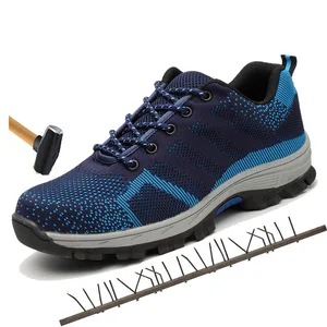 Мужские уличные защитные ботинки, дышащая сетчатая Рабочая обувь со стальным носком, Нескользящие, непрокалываемые, для улицы