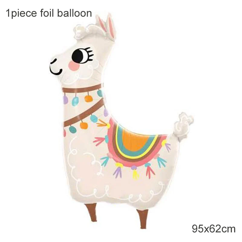 cute llama balloon Лама вечерние ламы Альпака бумажные тарелки салфетки для стаканчиков одноразовая соломка принадлежности животные День рождения украшения Дети - Цвет: cute llama balloon