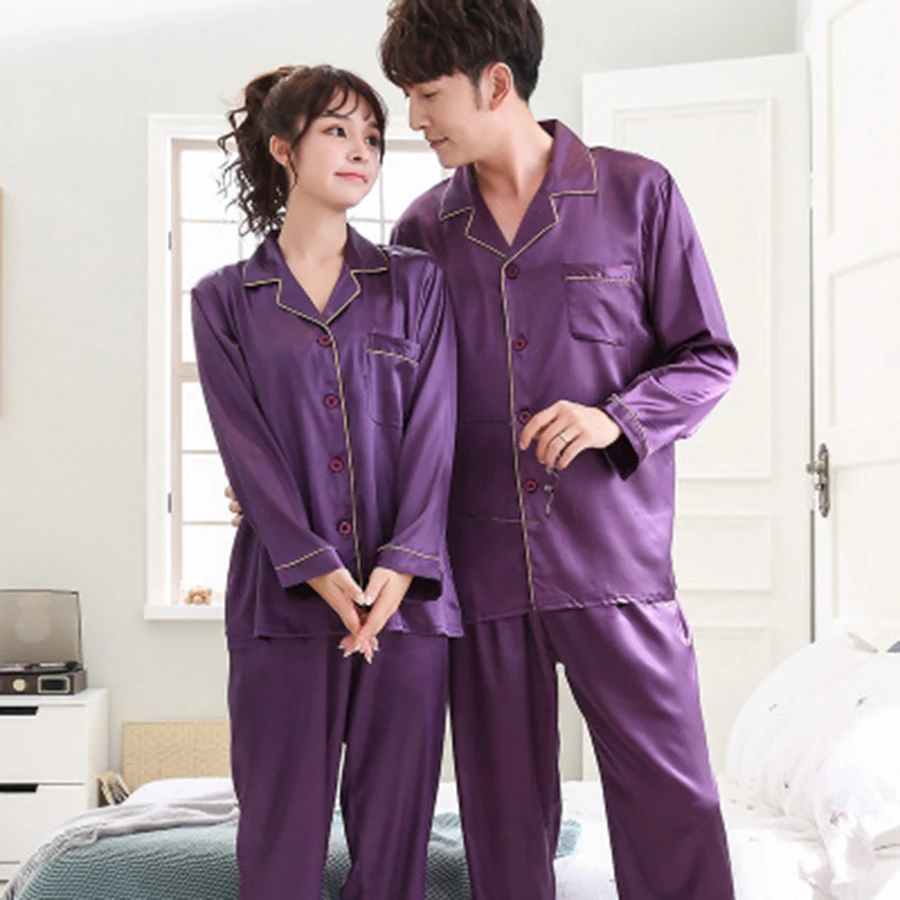 Фиолетовый Для мужчин s одежда для сна пижамные комплекты Демисезонный район