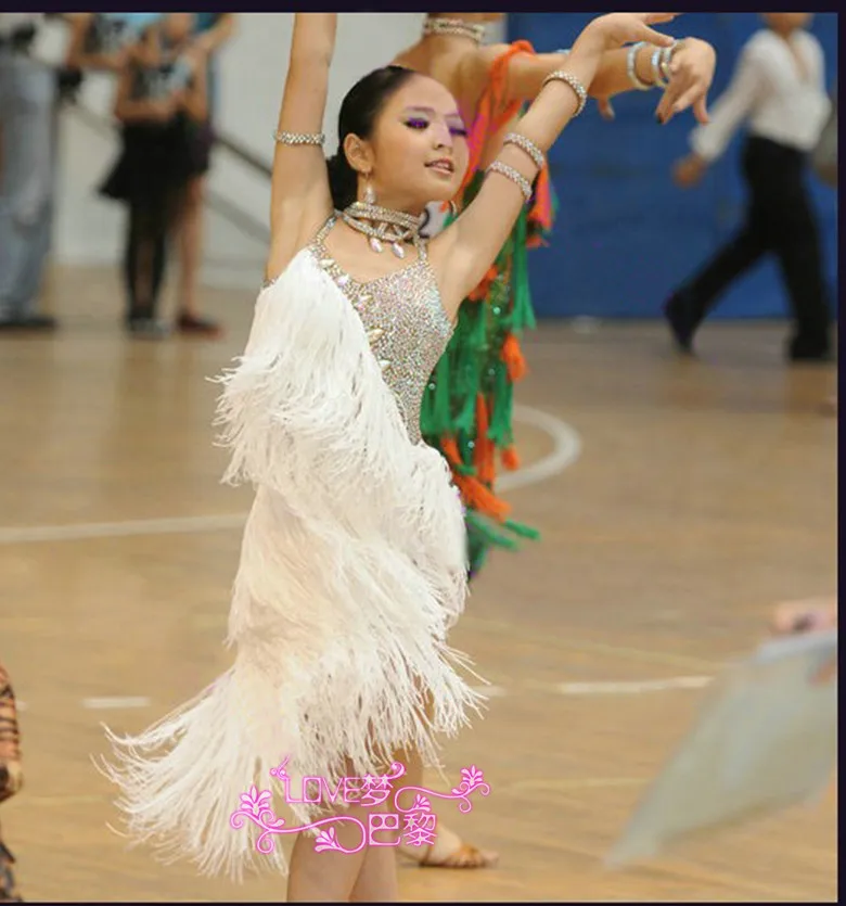 Children's Latin dance dress new style tassel summer girls' Dance Costume Infant competition performance clothing training suit |