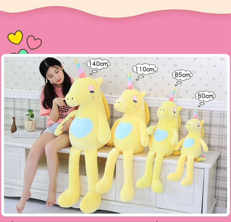1 шт. 60-160 см Kawaii Большой Мягкий Единорог животное плюшевая игрушка мягкая игрушка девочка подарок Детская игрушка Диван Подушка для дома украшение
