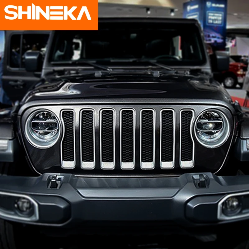 SHINEKA гоночные грили 2018 для jeep wrangler jl ABS передняя решетка фары лампы Автомобильный