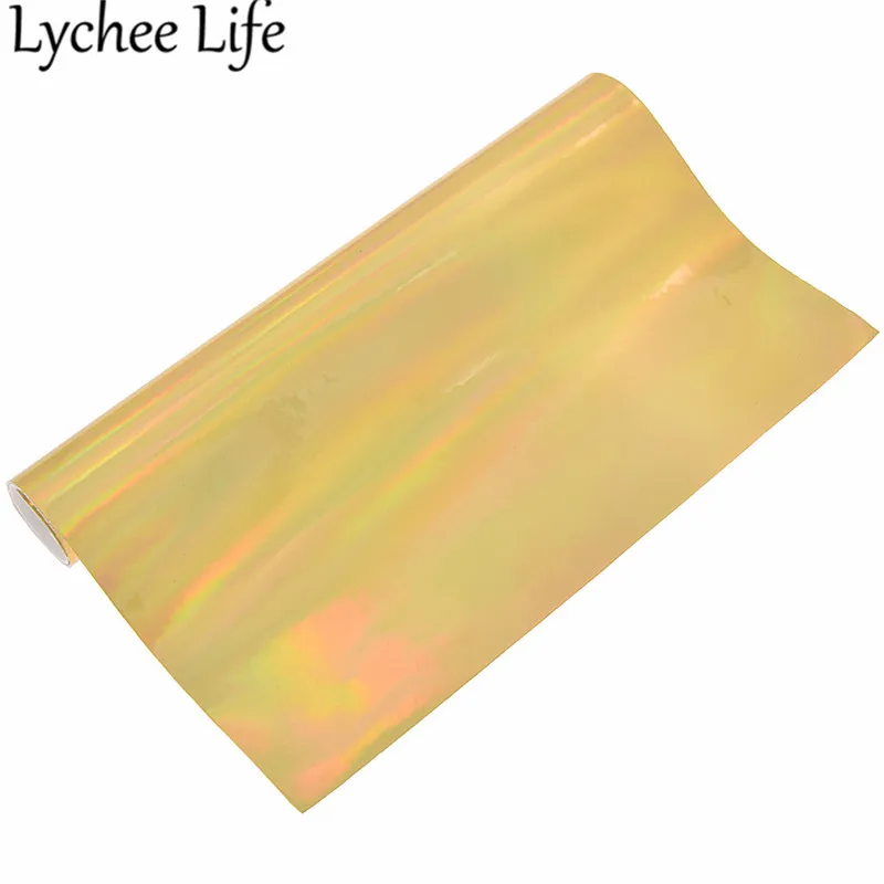 Lychee Life кожа голографическая ткань красочный лазер 21x29 см Ткань современная домашняя одежда из текстиля Швейные аксессуары