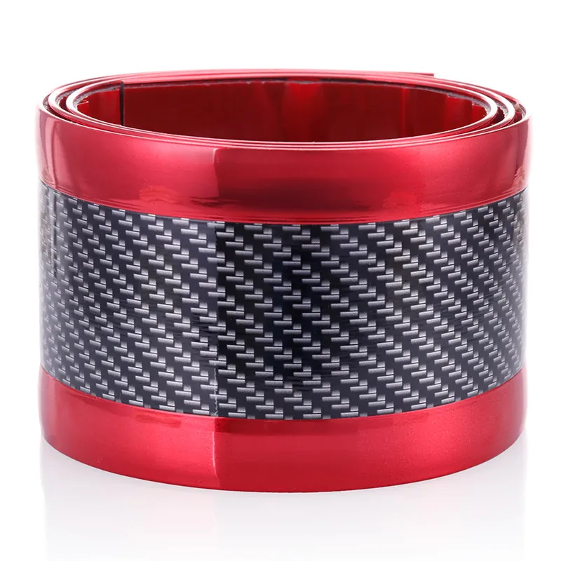 7cm Red Новинка, 1 м/39 дюймов, сделай сам, наклейка на дверь автомобиля, 4D углеродное волокно, резиновый порог, защита края, высокое качество, против царапин, красивый#295836 - Цвет: 7cm Red