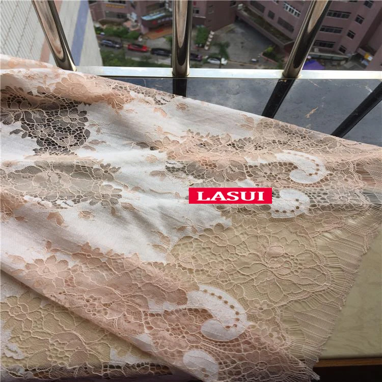 LASUI 1,5 м = 1 шт Высокое качество 23 Цвета двухцветная красивая кружевная ткань с ресницами DIY платье рубашка ткань мягкая приятная для кожи C0157