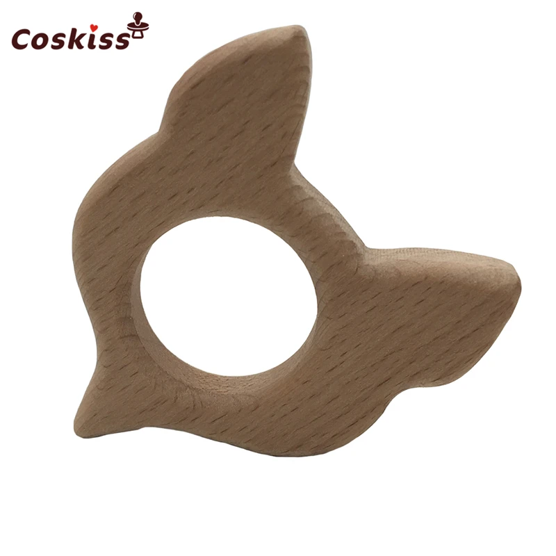 Mordedor de madera de dibujos animados para beb&eacute;, 10 piezas, dentici&oacute;n de beb&eacute; con forma de Animal Natural puro, mordedor de madera para lactancia, juguetes colgantes DIY para ni&ntilde;a-4