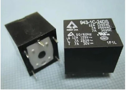 

HOT NEW 24V relay 943-1C-24DS 9431C24DS 943 1C 24DS 24V 24VDC DC24V 7A 250VAC DIP5