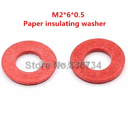 

1000pcs m2*6*0.5 red paper flat m2 insulation washer for computer accessories
