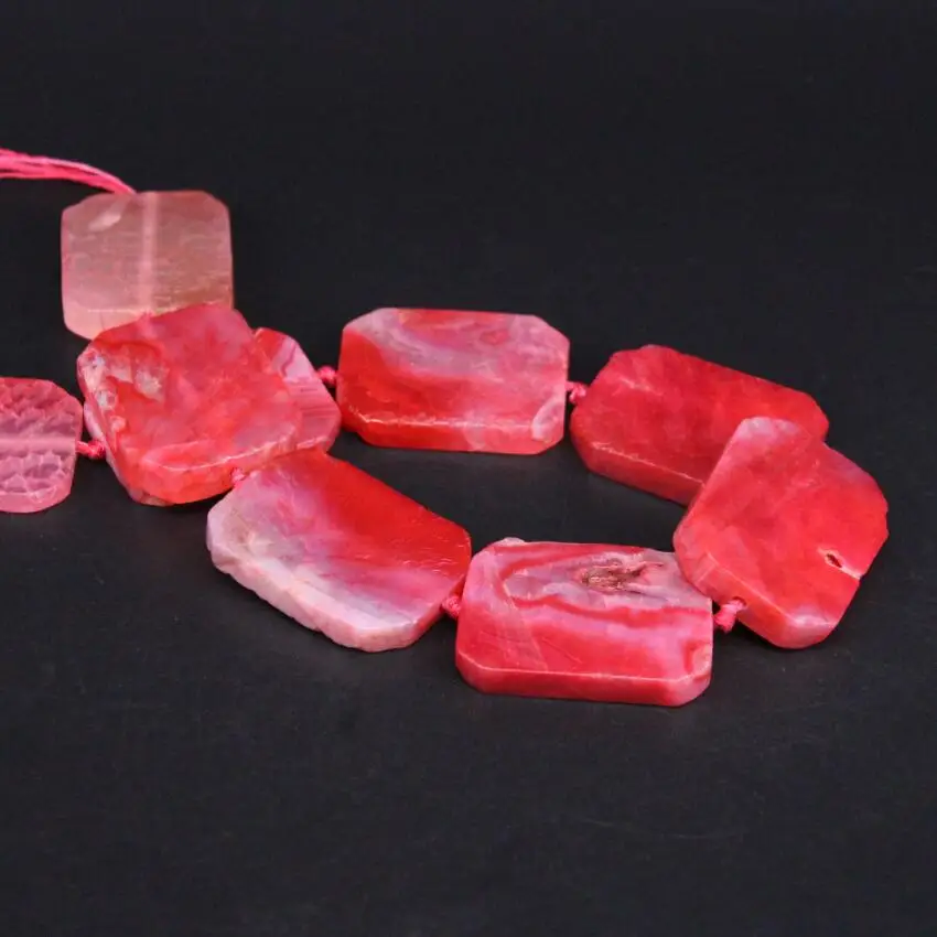 15 5 дюйма/нить Большая Натуральная роза красный дракон вены Агаты прямоугольная