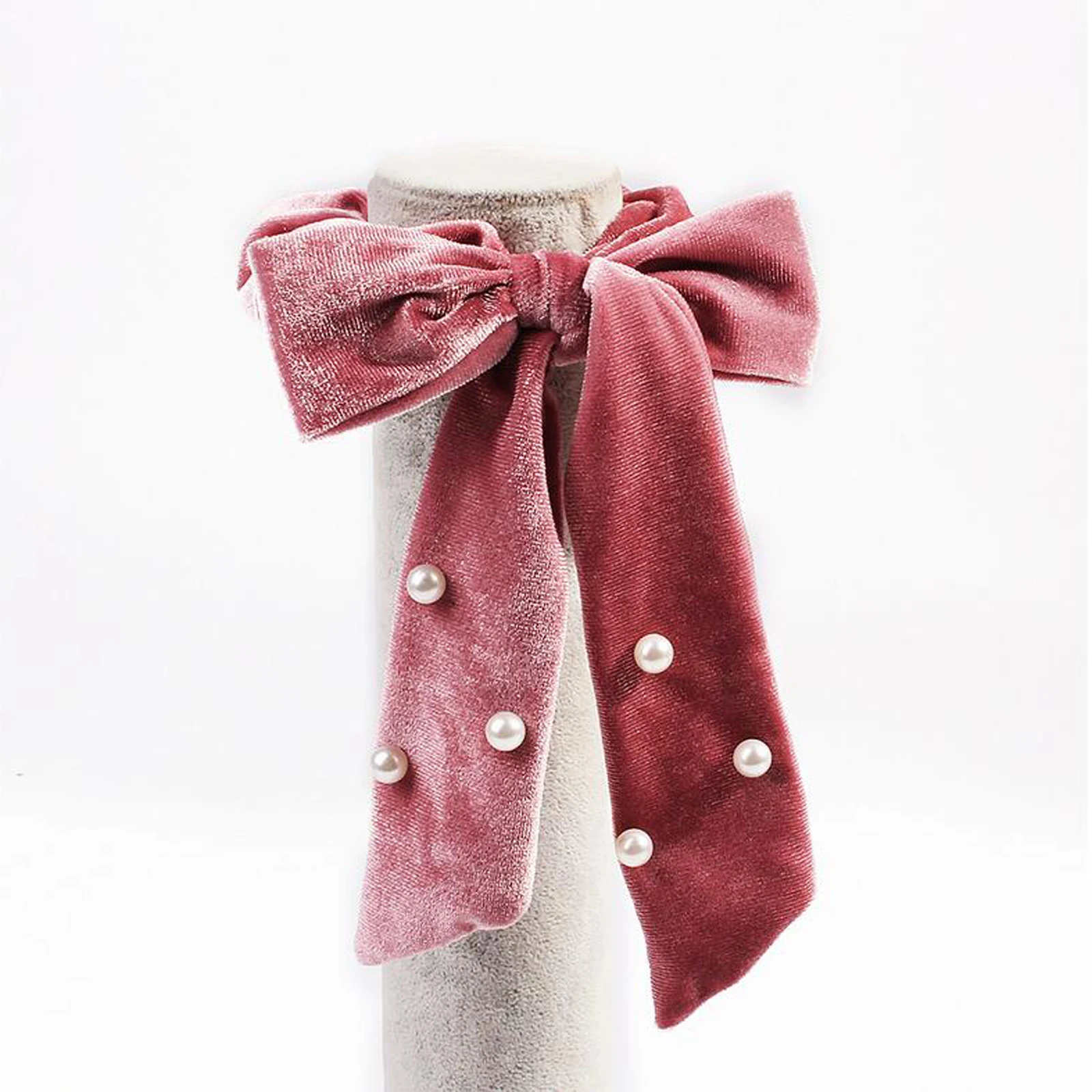 Модные бархатные веревки для волос девочек шарф хвостика Однотонные резинки из