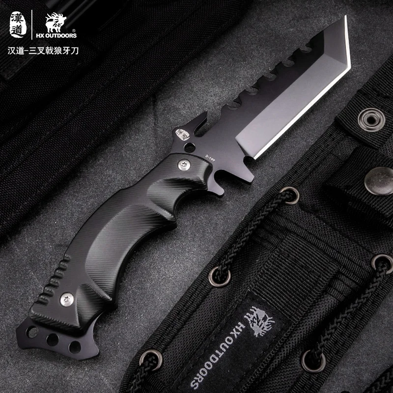 HX Открытый нож с фиксированным лезвием охотничий 440C сталь, K10 ручка, 58HRC, походные ножи спасательные инструменты для выживания на открытом воздухе с оболочкой