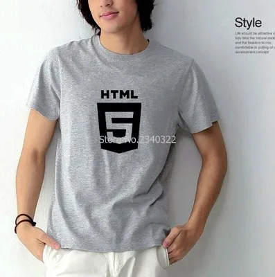Новое поступление летняя мужская и женская футболка HTML5 хлопковая с короткими