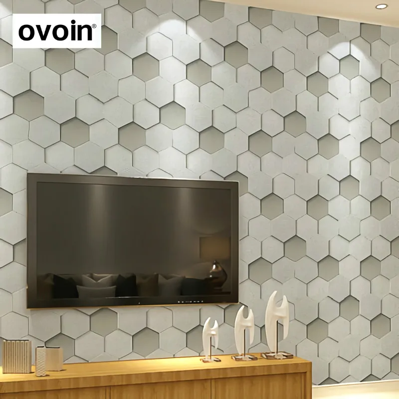 3D эффект шестиугольник геометрический стены Бумага кожаный мягкий вид мягкая