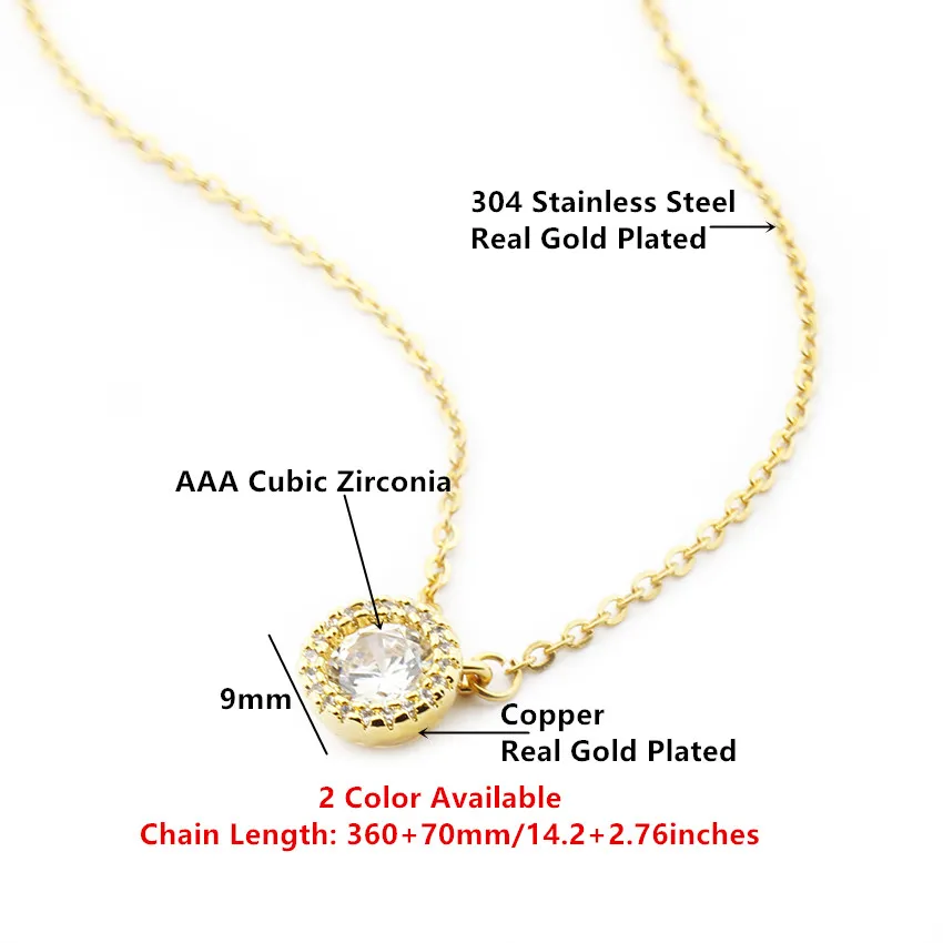 V привлечь Свадебные украшения Роскошные CZ круглый себе Цепочки и ожерелья