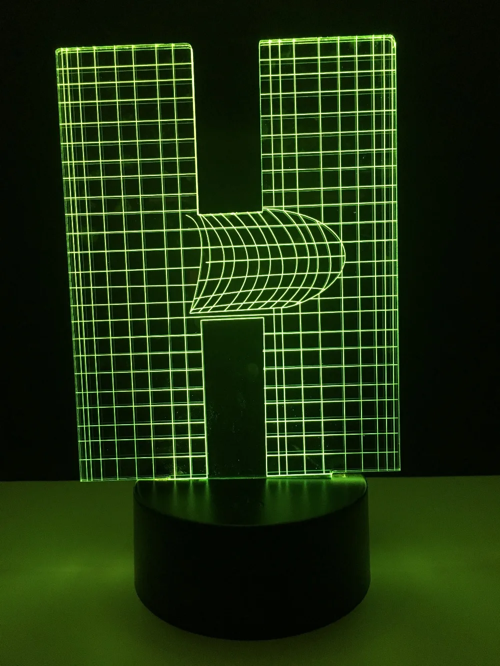 Новинка 3D лампа Алфавит буквы H многоцветная настольная Светодиодная USB