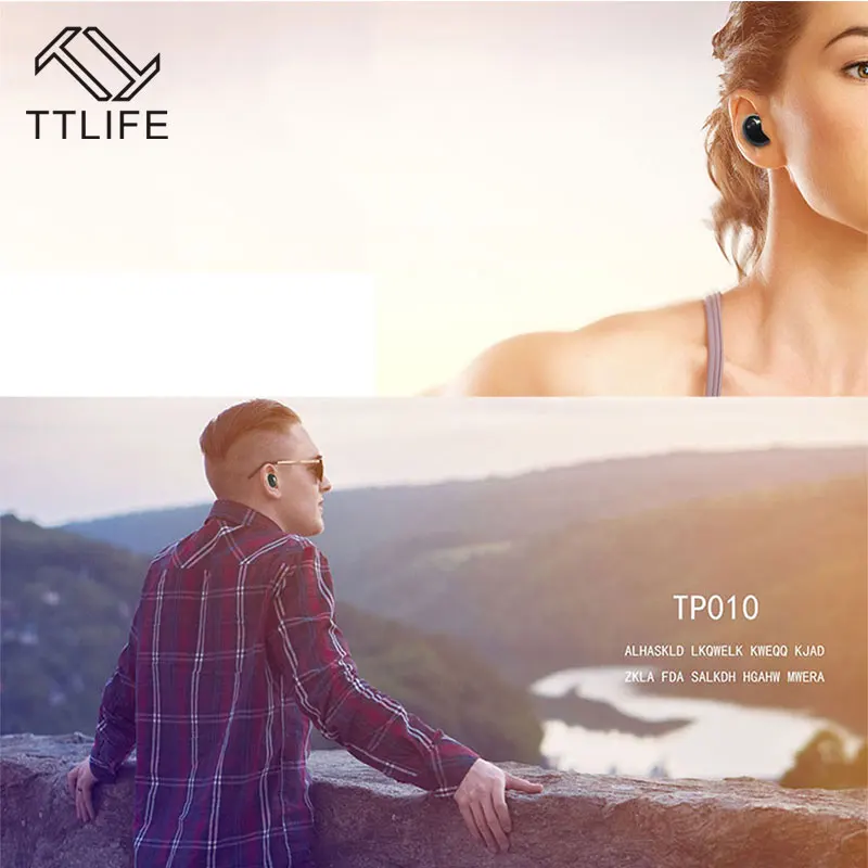 TTLIFE HiFi близнецов Bluetooth наушники с 260 мАч зарядки Box стерео Шум Отмена