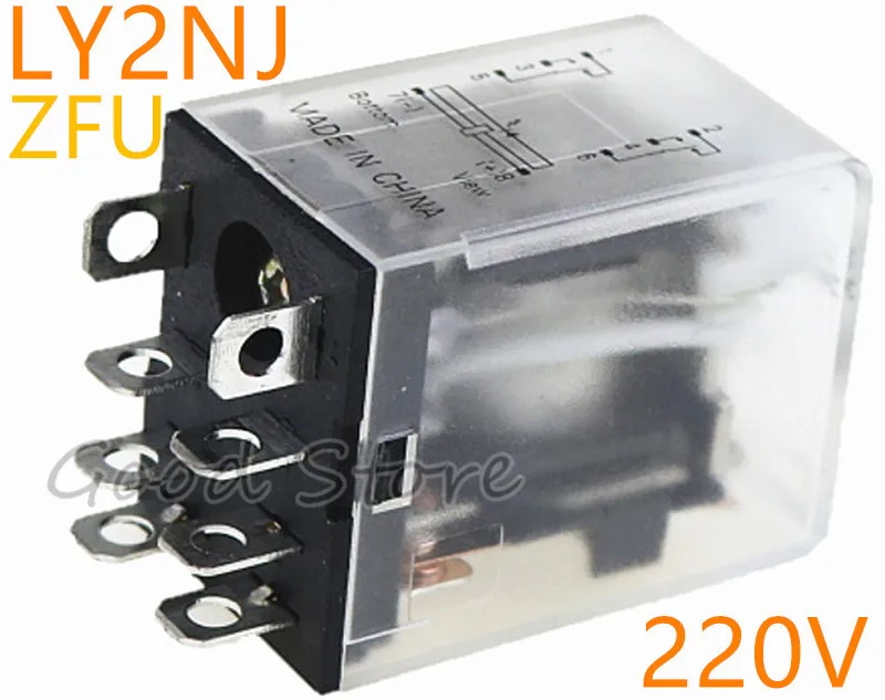 10 шт. ZFU 220V AC DC матовый электромагнитные реле LY2NJ DPDT 8 Pin HH62P JQX 13F MS|Реле| |