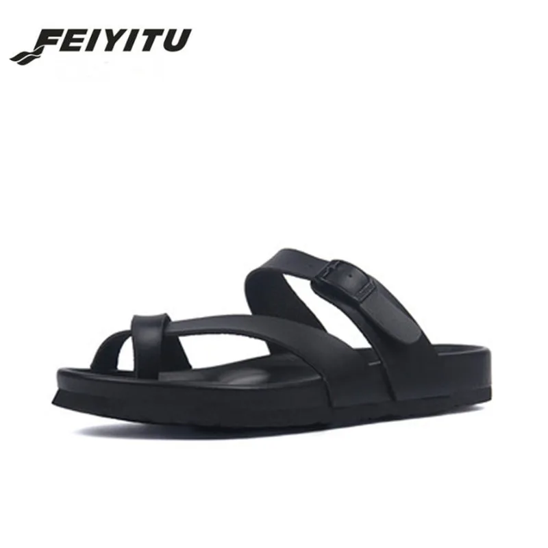 Женские пляжные шлепанцы FeiYiTu новые летние сандалии на плоской подошве