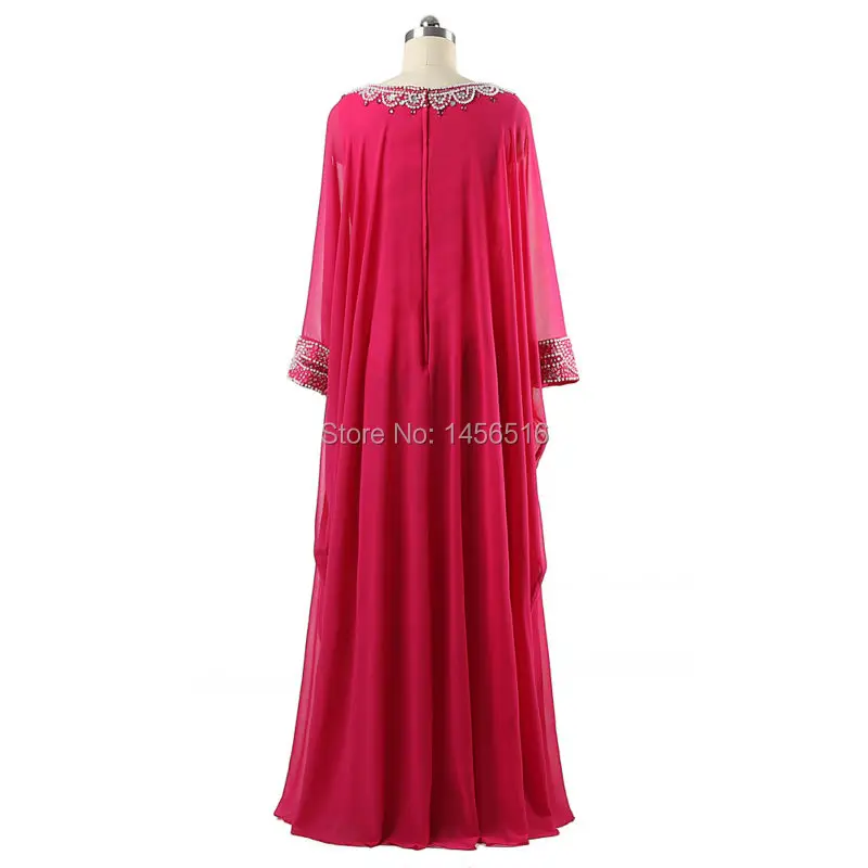 Шифоновое платье трапеция с длинным рукавом расшитое бисером новейшее