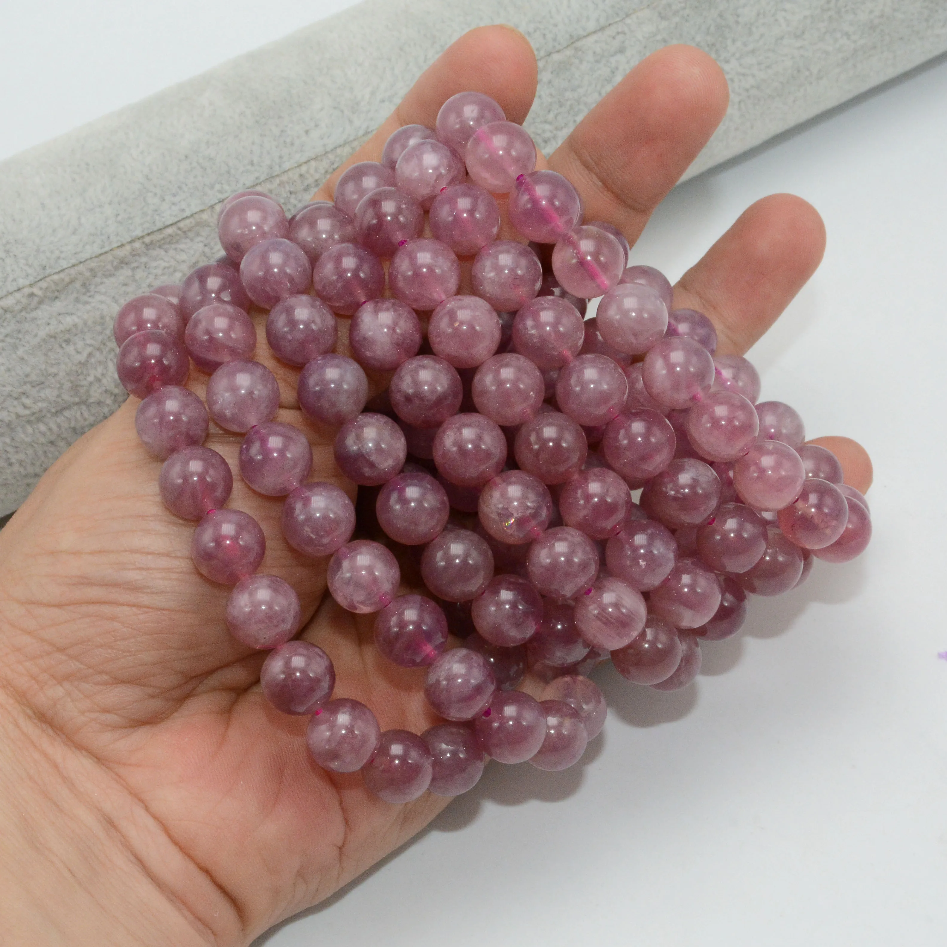 Natural Dark Madagascar Rose Quartz Round Beads Bracelets 8mm / 10mm 12mm - Rare Color No Treatment | Украшения и аксессуары