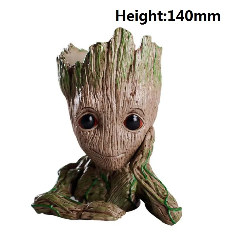 Height140mm ПВХ Цветочный Горшок Кашпо «Грут» плантатор модель игрушки ручка горшок держатель украшение стола день рождения подарки для детей - Цвет: Height140mm