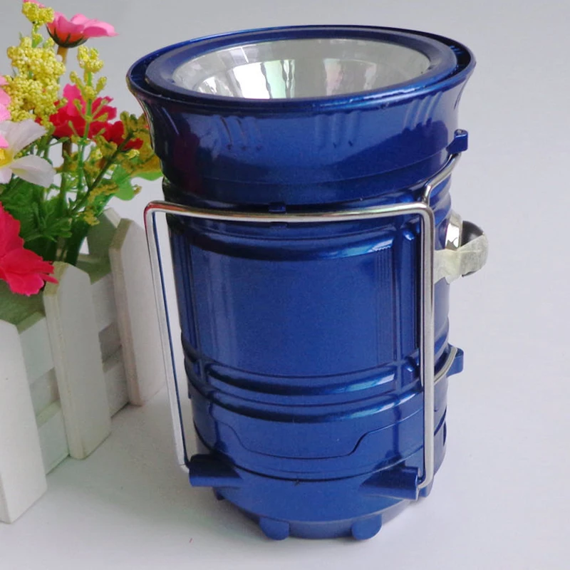 Portable USB Solar Power LED Camping Lantern Tent Hiking Torch Lamp Light Hang Blue | Освещение