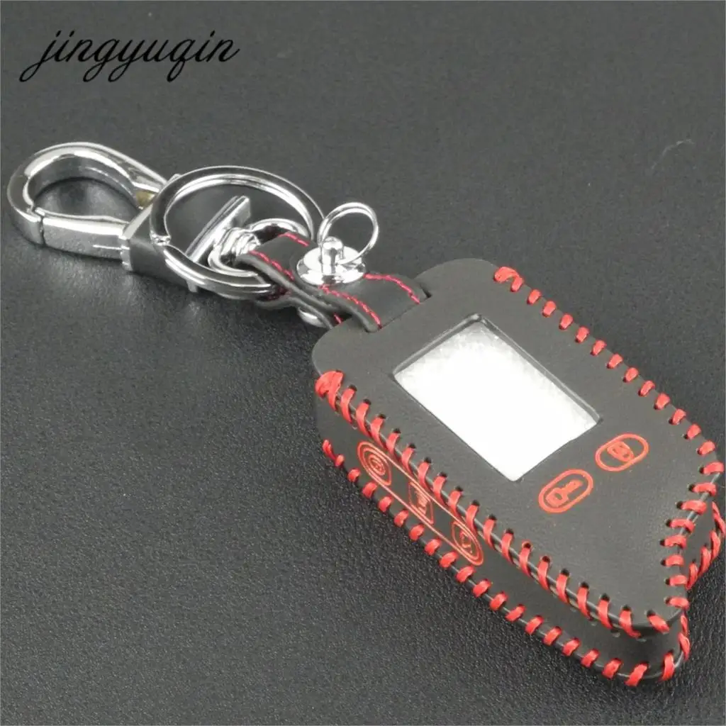 

Кожаный чехол для ключей jingyuqin TW9010 TW9030 для Tomahawk TW 9010 9030, двухсторонний ЖК-брелок с сигнализацией, ручная работа