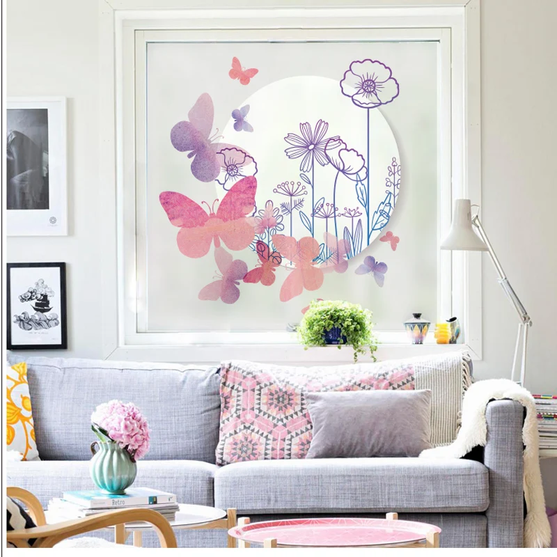 Наклейки матовая стеклянная пленка раздвижная дверь китайское прозрачное