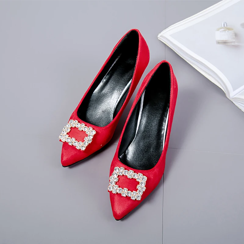 Женские туфли-лодочки с острым носком Aphixta свадебные туфли на тонком высоком