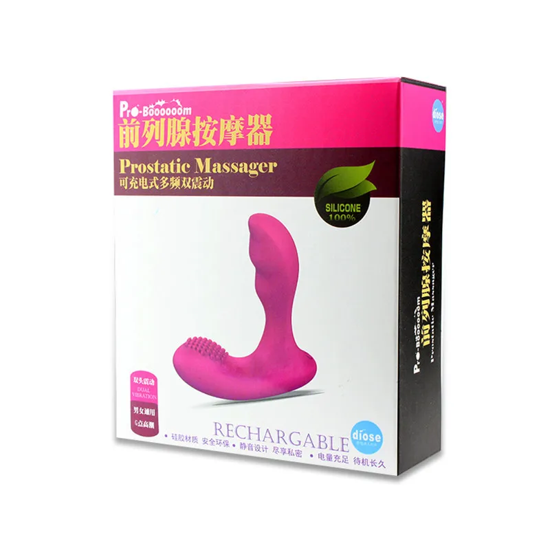 Новый USB перезарядка силиконовая Анальная пробка Daul мотор Prostata массажер для