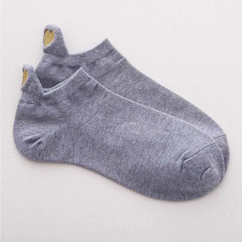 3 Fashion Socks Woman New Spring 1 Pair Ankle Socks Girls Cotton Color Novelty Women Fashion Cute Heart Casual Socks Lady - Цвет: 3