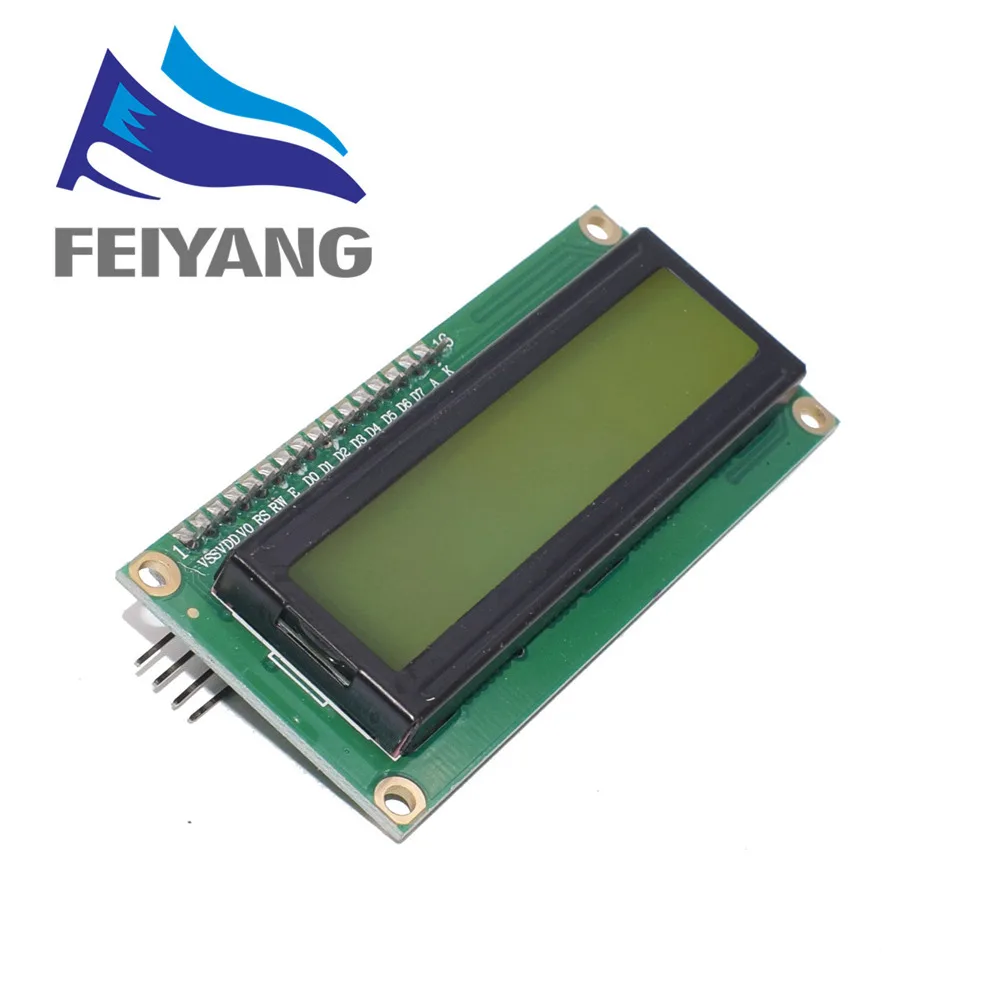 10 шт lcd 1602+ igc 1602 Серийный синий/зеленый ЖК-дисплей с подсветкой 2560 UNO AVR IIC/igc для arduino - Цвет: Жёлтый, зеленый