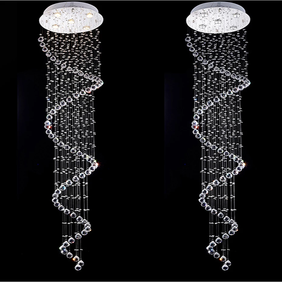 値段 現代の廊下キッチンシャンデリア階段シャンデリア Led クリスタルスパイラルシャンデリア階段現代の Led シャンデリア階段ランプ