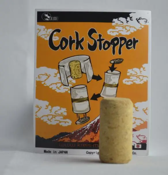 Пробковая пробка Волшебная монета для фокусов проникающая в пробку волшебник