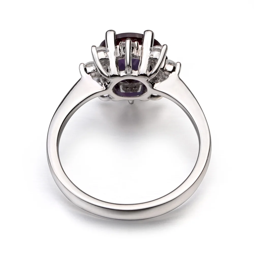 Leige Jewelry Lab Alexandrite Ring Sunflower Round Cut Engagement Promise Rings for Women Sterling Silver 925 Fine | Украшения и