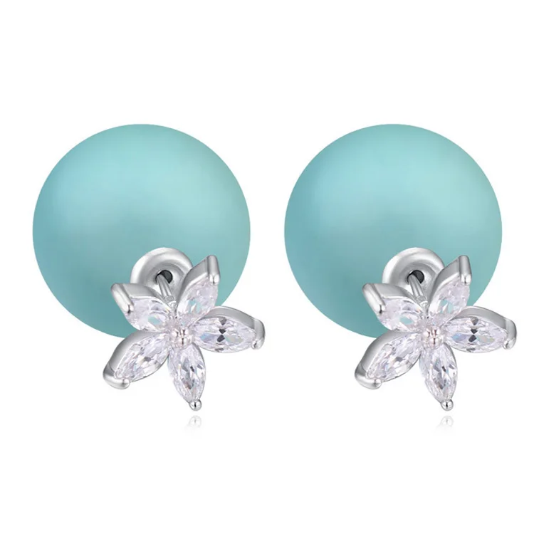 Изысканные серьги-гвоздики с цветами изящная бижутерия AAA кубический цирконий