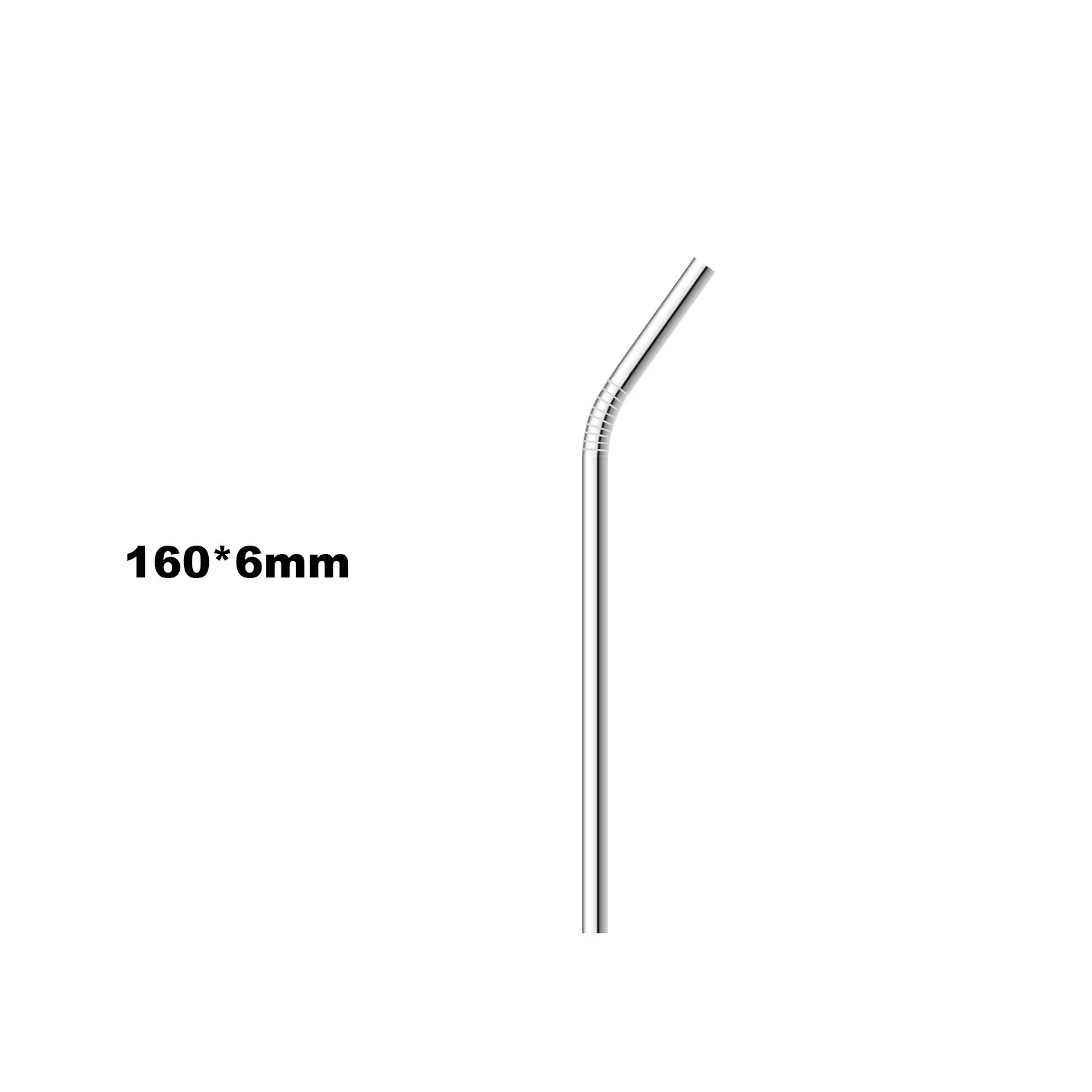 160mmx6mm Bend 160 мм короткое расширение 12 мм мин серебро многоразовые соломинки из нержавеющей стали металлические питьевые соломинки чистящее средство для сумок кисти рождественские бар Вечерние - Цвет: 160mmx6mm Bend