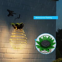 led solar pineapple lights hanging fairy string lamp waterproof lighting for outdoor garden pathyard decor