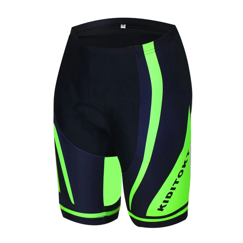 Green Shorts KIDITOKT ударопрочный велотрусы 3D с гелевым наполнителем велосипедный комбинезон короткие штаны MTB горное белье Велосипедное - Цвет: Green Shorts