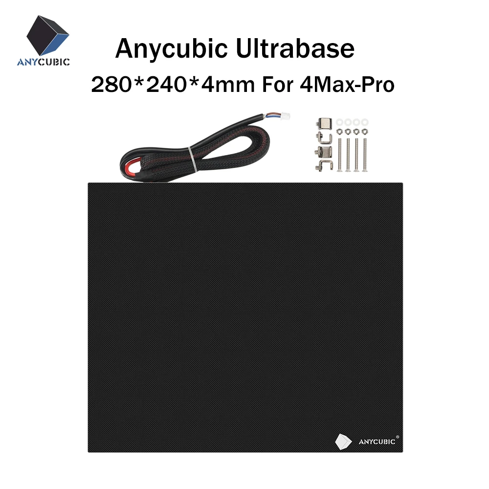ANYCUBIC 4max pro 3D принтер ultracase Горячая кровать комплект с подогревом кровать печатная платформа с алюминиевым основанием 280x240 мм