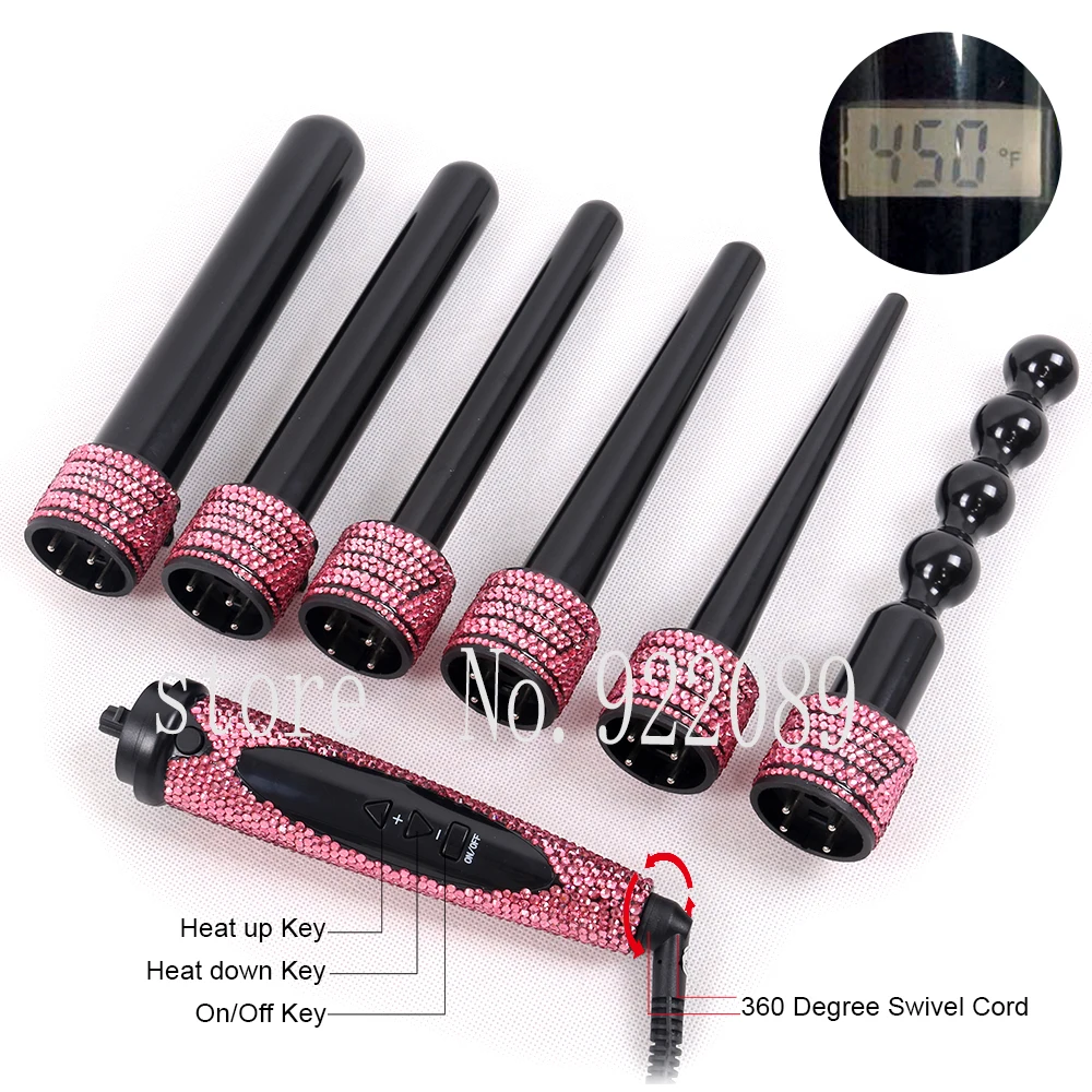 Щипцы для завивки волос с кристаллами 6 в 1|wand hair|hair curling wandhair wand |