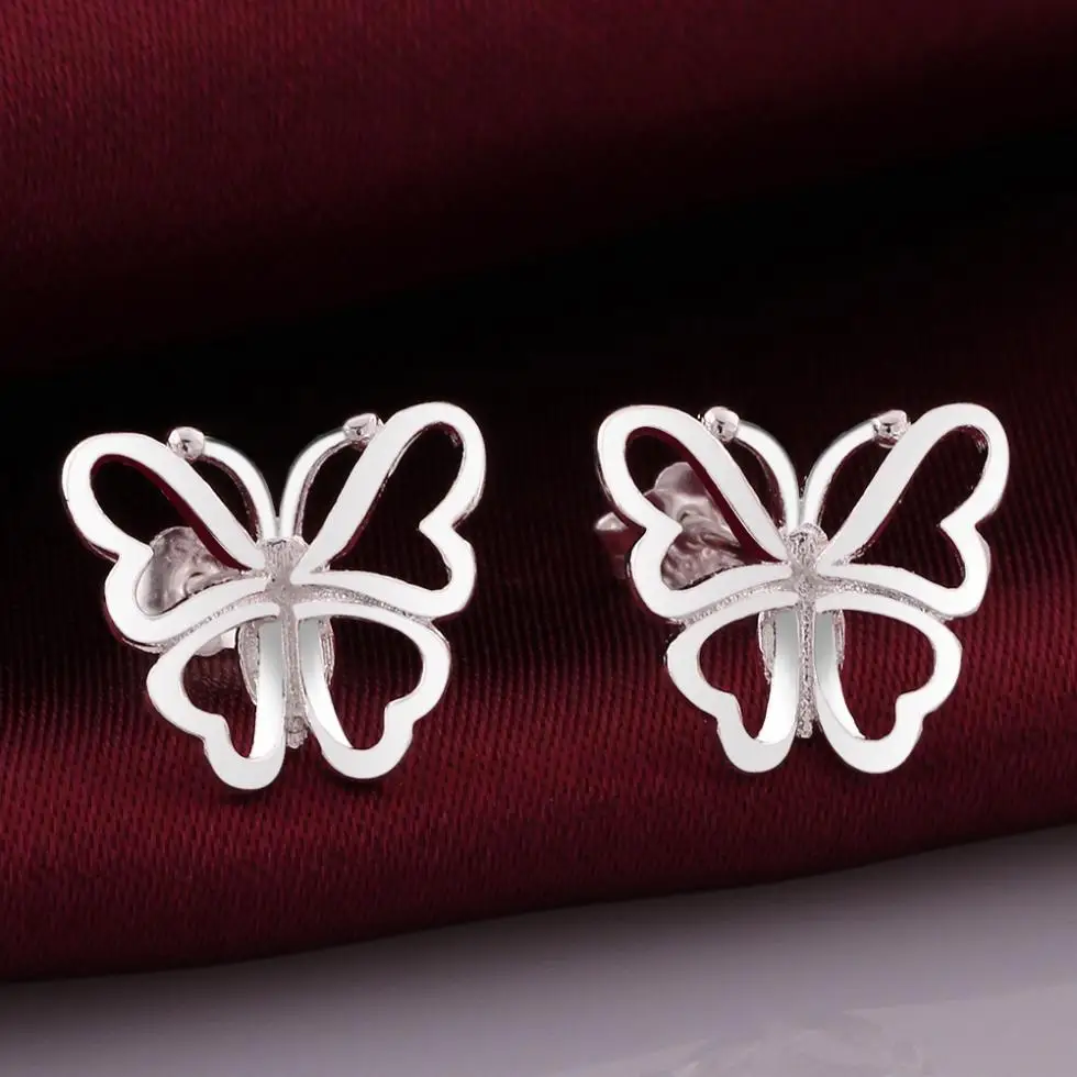 Серьги-бабочки CE665 # bijoux брендовые Ретро Винтажные посеребренные серьги italina |