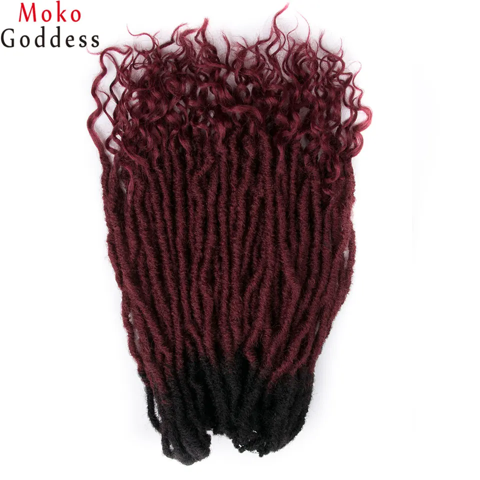 Mokogoddess вязание крючком волосы для наращивания Faux locs вьющиеся плетеные пряди