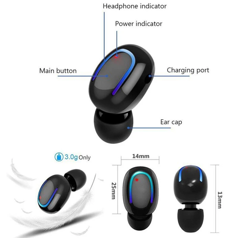 Новый Q13 Bluetooth наушник на одно ухо True Беспроводной наушники для Samsung Galaxy S8 S9