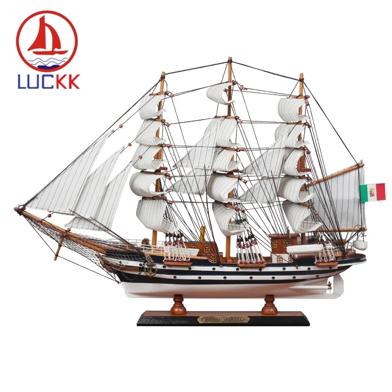 LUCKK 65 см AMERIGO VESPUCCI морская деревянная модель миниатюрная парусная лодка домашнее