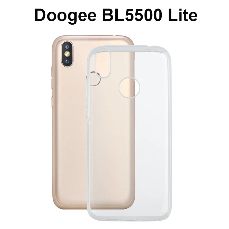 Чехол Doogee BL5500 Lite, откидной кошелек, бизнес чехол из искусственной кожи, чехол для телефона Doogee BL5500 Lite, чехол - Цвет: Clear TPU Case