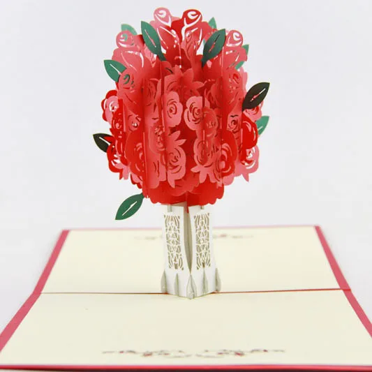 

Rose Bouquet Pop Up Card, , Valentine's Day Card